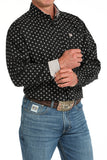 Black Geo Print Stretch Classic Fit Men's Shirt by Cinch®