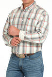 Red and Mint Plaid Classic Fit Men's Shirt by Cinch®
