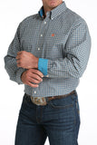 Blue & Orange Plaid Classic Fit Men's Shirt by Cinch®