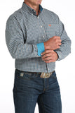 Blue & Orange Plaid Classic Fit Men's Shirt by Cinch®