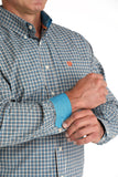 Blue & Orange Plaid Classic Fit Men's Shirt by Cinch®