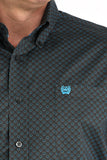 Charcoal Geo Print Stretch Classic Fit Men's Shirt by Cinch®