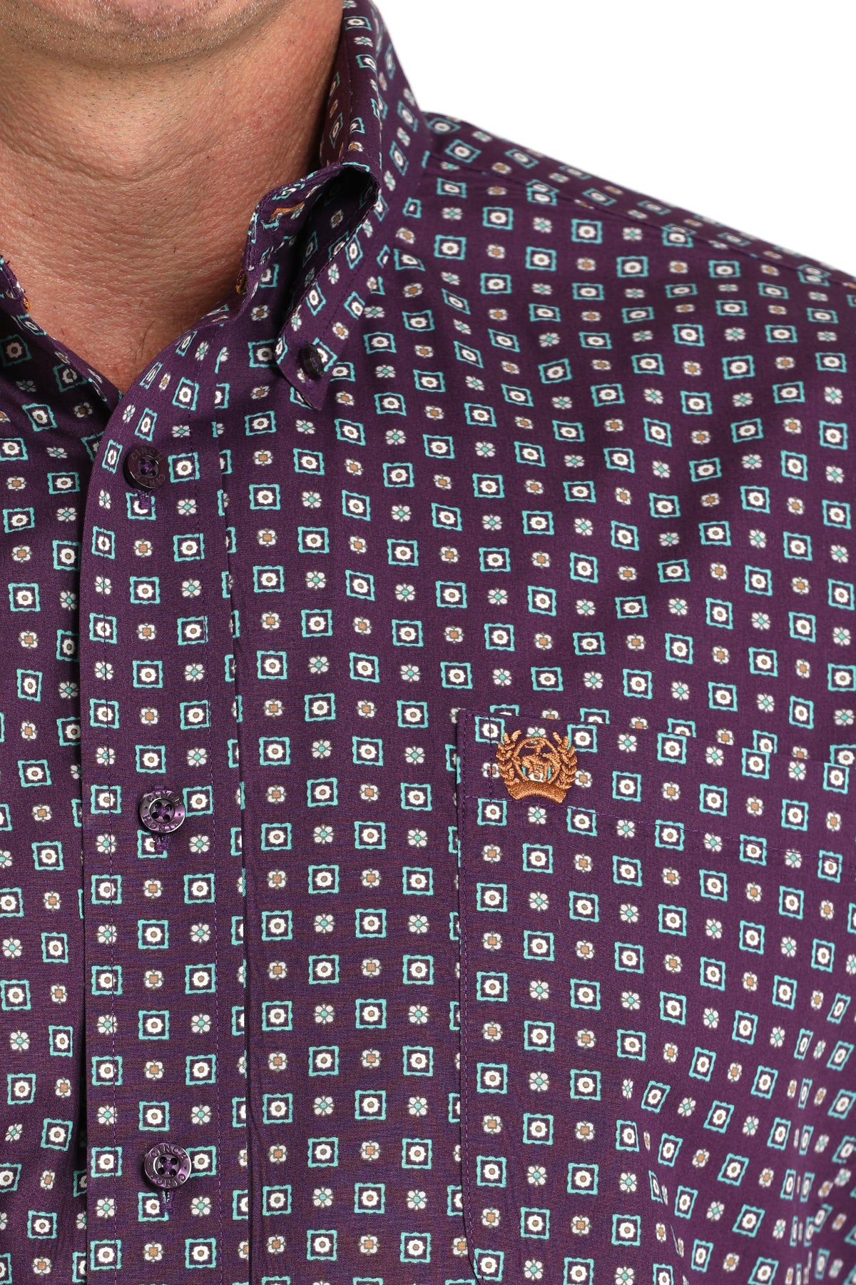 *Match Boy's* Purple and Teal Classic Fit Men's Shirt by Cinch®