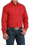Red Stripe Print Classic Fit Men's Shirt by Cinch®