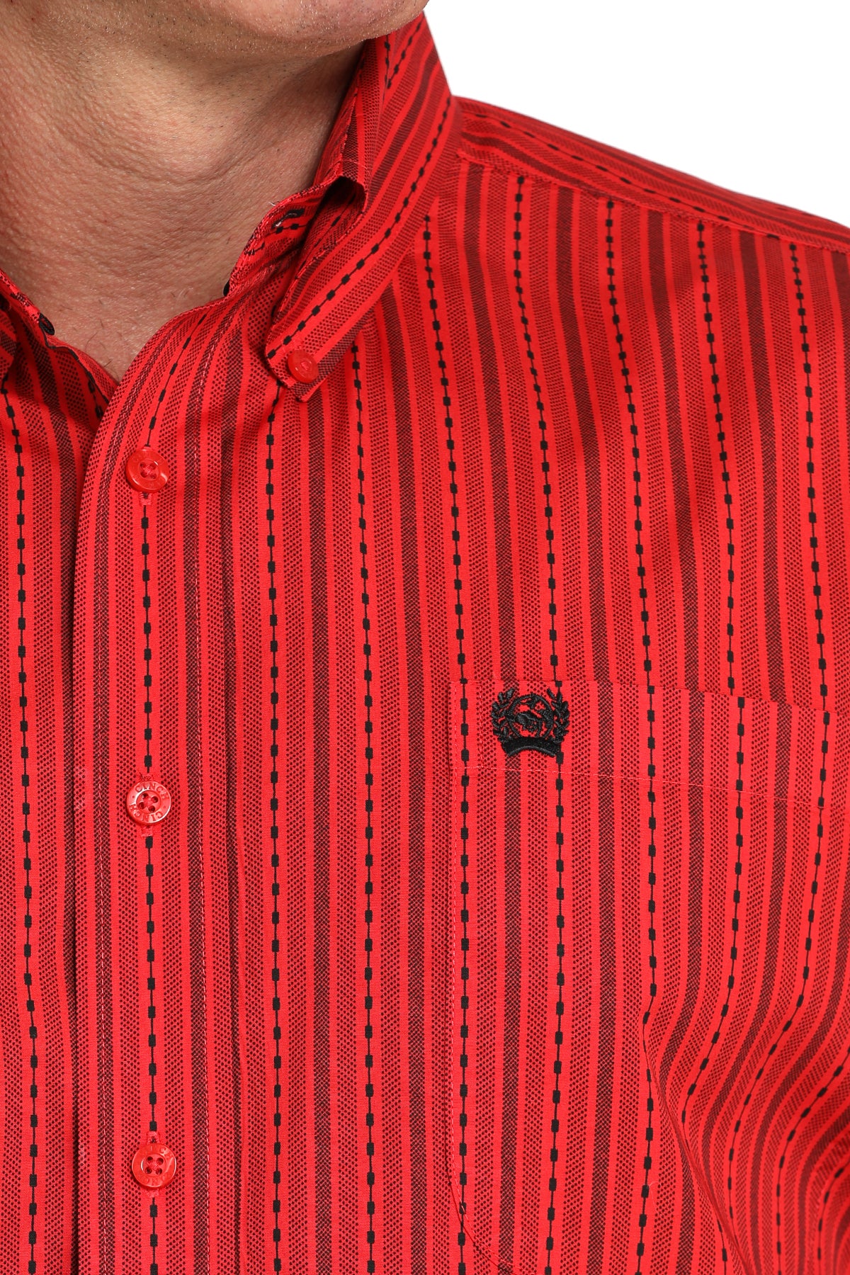 Red Stripe Print Classic Fit Men's Shirt by Cinch®