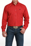Red Stripe Print Classic Fit Men's Shirt by Cinch®