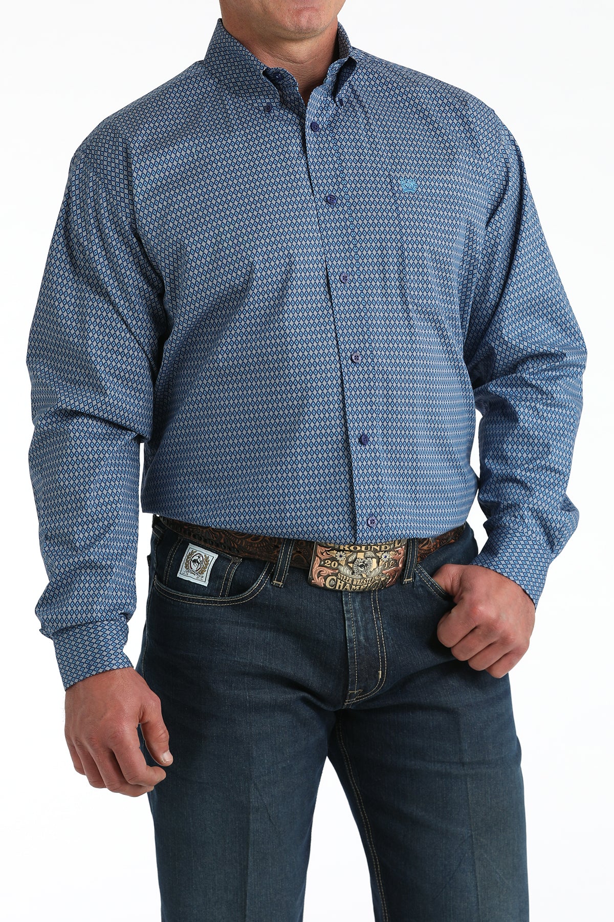Royal Geo Print Stretch Classic Fit Men's Shirt by Cinch®