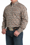 Brown Floral Print Stretch Classic Fit Men's Shirt by Cinch®