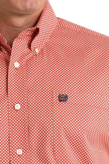 Red Geo Print Stretch Classic Fit Men's Shirt by Cinch®