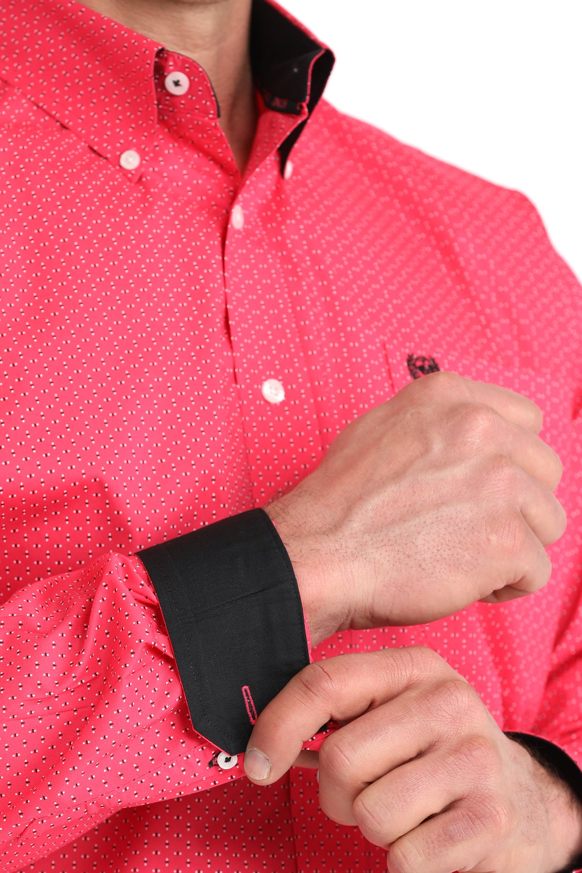 Pink Geo Print Stretch Classic Fit Men's Shirt by Cinch®