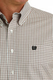 White & Olive Plaid Short Sleeve Men's Shirt by Cinch®