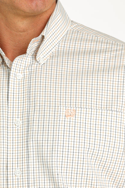 White Plaid Short Sleeve Men's Shirt by Cinch®