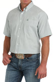 Sea Foam Green Printed Short Sleeve Men's Shirt by Cinch®
