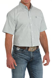 Sea Foam Green Printed Short Sleeve Men's Shirt by Cinch®
