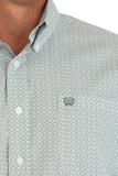 Sea Foam Green Printed Short Sleeve Men's Shirt by Cinch®