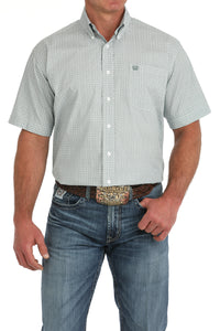 Sea Foam Green Printed Short Sleeve Men's Shirt by Cinch®