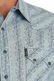 Blue Paisley Stripe Modern Fit Men's Shirt by Cinch®