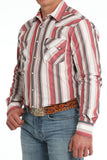 Red Retro Stripe Modern Fit Men's Shirt by Cinch®