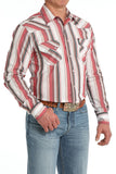 Red Retro Stripe Modern Fit Men's Shirt by Cinch®