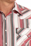 Red Retro Stripe Modern Fit Men's Shirt by Cinch®