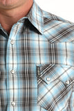 Blue Plaid Modern Fit Men's Shirt by Cinch®