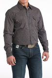 Navy Paisley & Stripe Modern Fit Men's Shirt by Cinch®