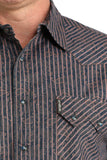 Navy Paisley & Stripe Modern Fit Men's Shirt by Cinch®