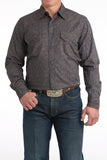 Navy Paisley & Stripe Modern Fit Men's Shirt by Cinch®