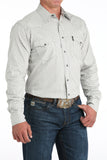 Cream Floral Pattern Modern Fit Men's Shirt by Cinch®