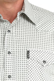Cream Floral Pattern Modern Fit Men's Shirt by Cinch®