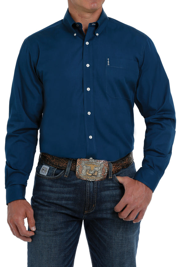 Solid Blue Modern Fit Men's Shirt by Cinch®