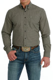Black & Khaki Geo Print Modern Fit Men's Shirt by Cinch®