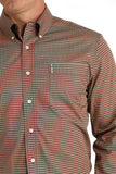 Red & Navy Geo Print Modern Fit Men's Shirt by Cinch®