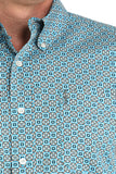 Blue Geo Print Modern Fit Men's Shirt by Cinch®