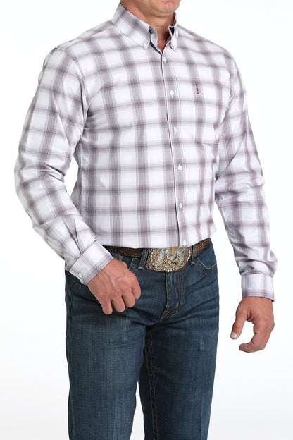 Purple Plaid Modern Fit Men's Shirt by Cinch®
