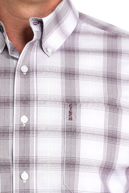Purple Plaid Modern Fit Men's Shirt by Cinch®
