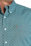 Turquoise Geo Print Modern Fit Men's Shirt by Cinch®