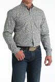 Grey Paisley Modern Fit Men's Shirt by Cinch®