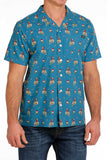 'Bronco Santa' Aloha Short Sleeve Men's Shirt by Cinch®