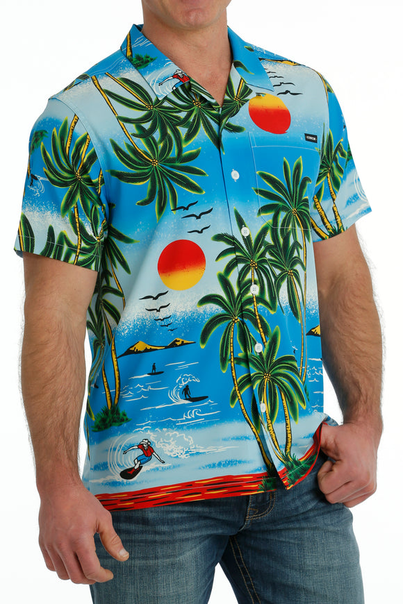'Cowboy Surfer' Aloha Short Sleeve Men's Shirt by Cinch®