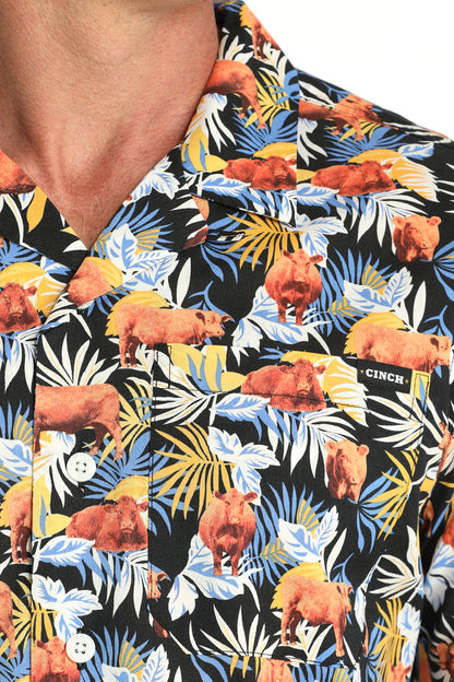 'Red Angus' Aloha Short Sleeve Men's Shirt by Cinch®