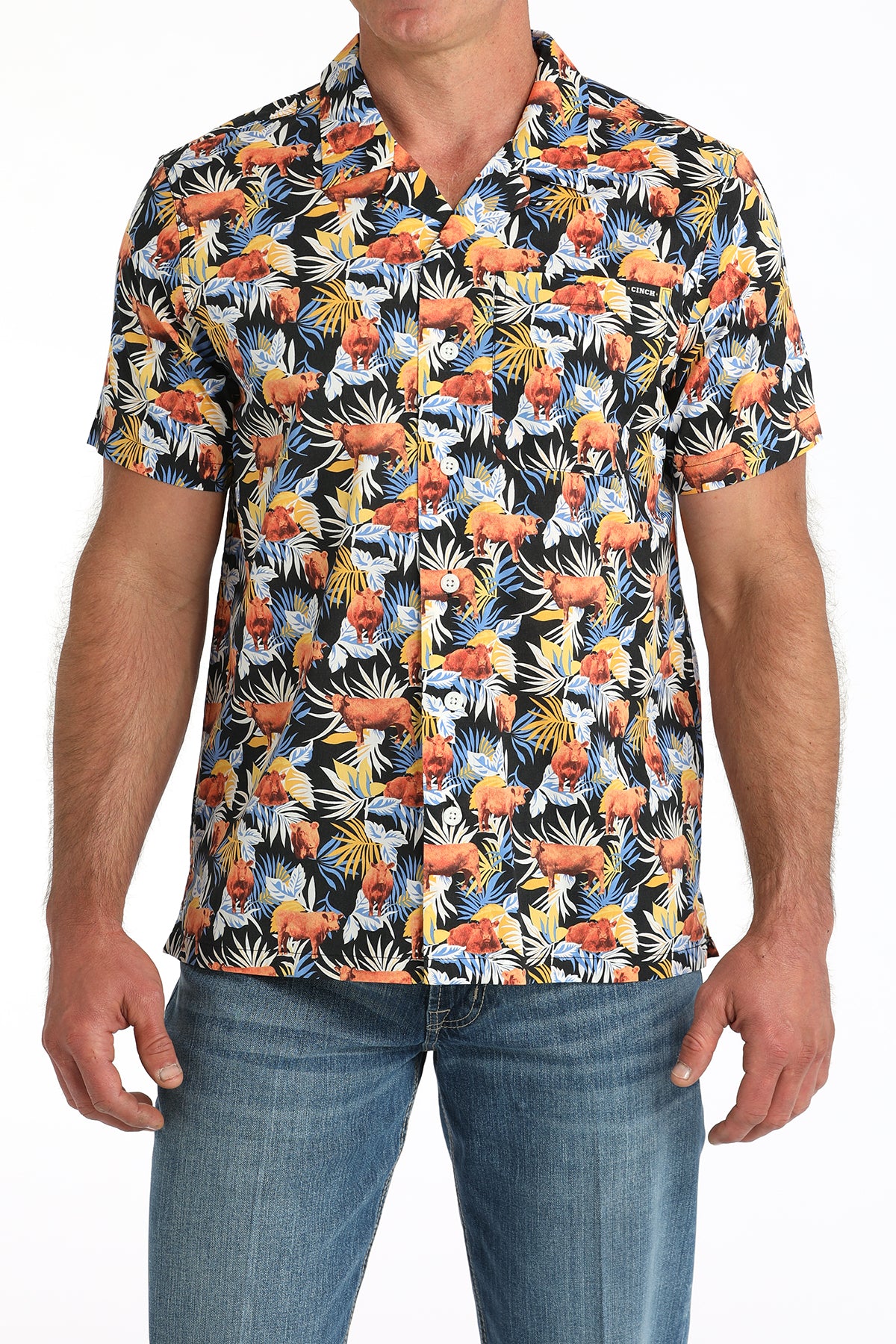 'Red Angus' Aloha Short Sleeve Men's Shirt by Cinch®