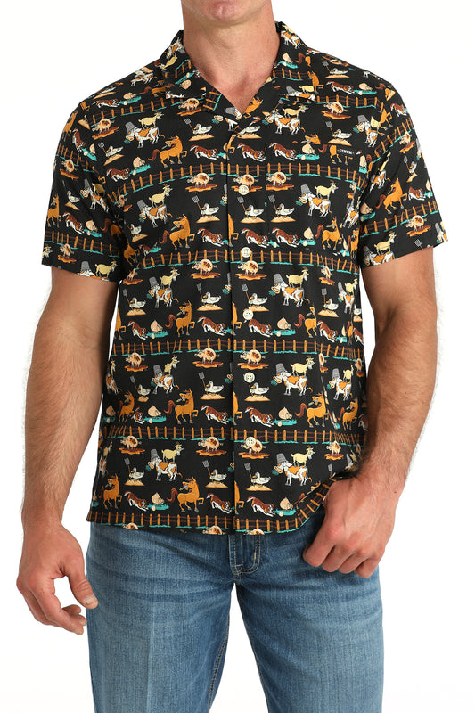 *Match Boy's* 'Farmyard' Aloha Short Sleeve Men's Shirt by Cinch®