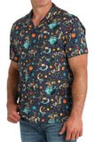'Cowboy Moon Landing' Aloha Short Sleeve Men's Shirt by Cinch®