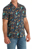 'Cowboy Moon Landing' Aloha Short Sleeve Men's Shirt by Cinch®