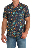 'Cowboy Moon Landing' Aloha Short Sleeve Men's Shirt by Cinch®