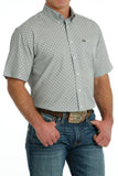 ArenaFlex™ Grey Geo Print Short Sleeve Men's Shirt by Cinch®