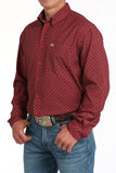 Red Geo Print Arenaflex™ Classic Fit Men's Shirt by Cinch®