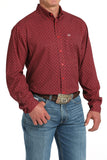 Red Geo Print Arenaflex™ Classic Fit Men's Shirt by Cinch®