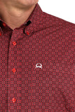 Red Geo Print Arenaflex™ Classic Fit Men's Shirt by Cinch®